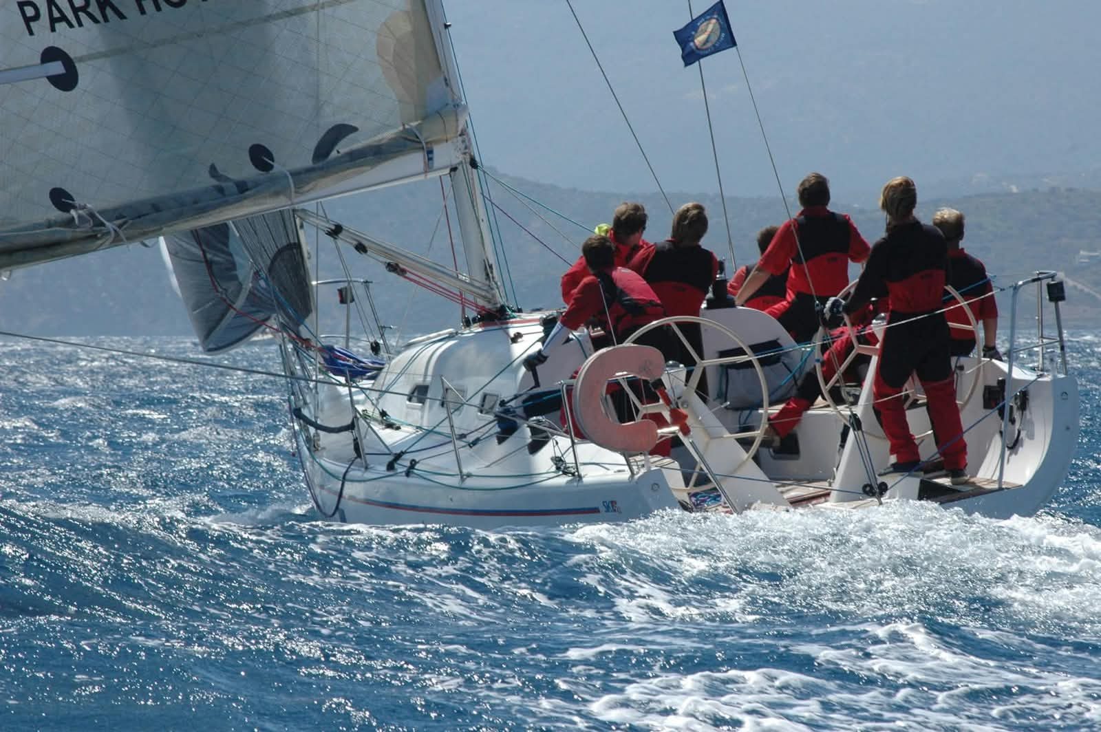 Sailing race action